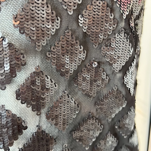 All Saints Lattice Sheer Black Sequins Top Size 4US - Picture 8 of 8